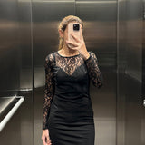 Vestido bodycon negro con encaje GUESS 4